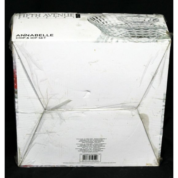 Fifth Avenue Crystal Annabelle 11" Chip & 5" Dip Set Clear Bowl Nesting New - Picture 11 of 12